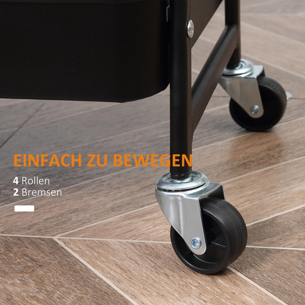 Carrello di servizio con 3 cestini ¨C Minimal ¨C Nero, metallo e plastica