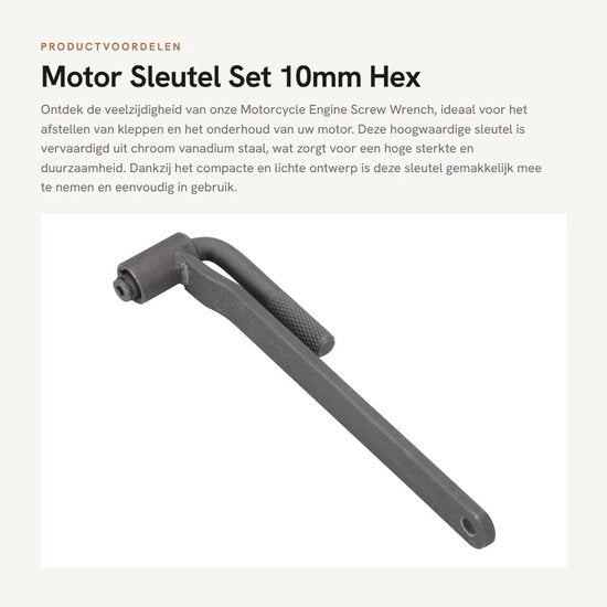 Chiave universale per motori - Chiave a stella a 6 facce e a quadrato - Connettore a stella a 6 facce e a quadrato - Fatta di acciaio inox chrome-vanadio - Compatta e leggera - Ideale per il mantenimento