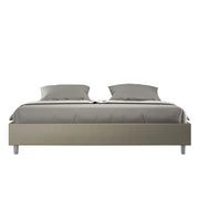 BS COM Letto con rete imbottito 180x190 similpelle cappuccino