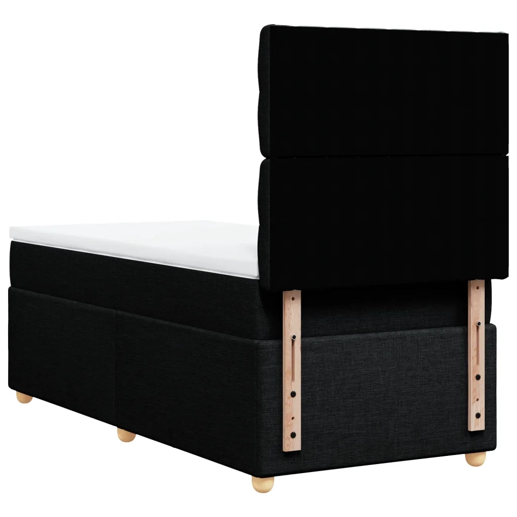 Giroletto a Molle con Materasso Nero 100x200 cm in Tessuto 3293500