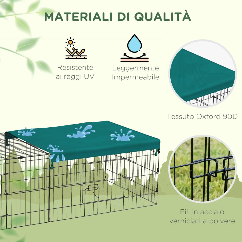 Gabbia per Conigli ¨C Minimal ¨C Verde Acciaio 185x75x50cm