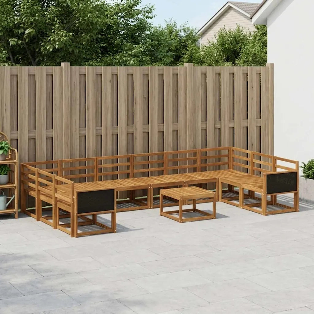 Set di divani da esterno 11 pcs Naturale
