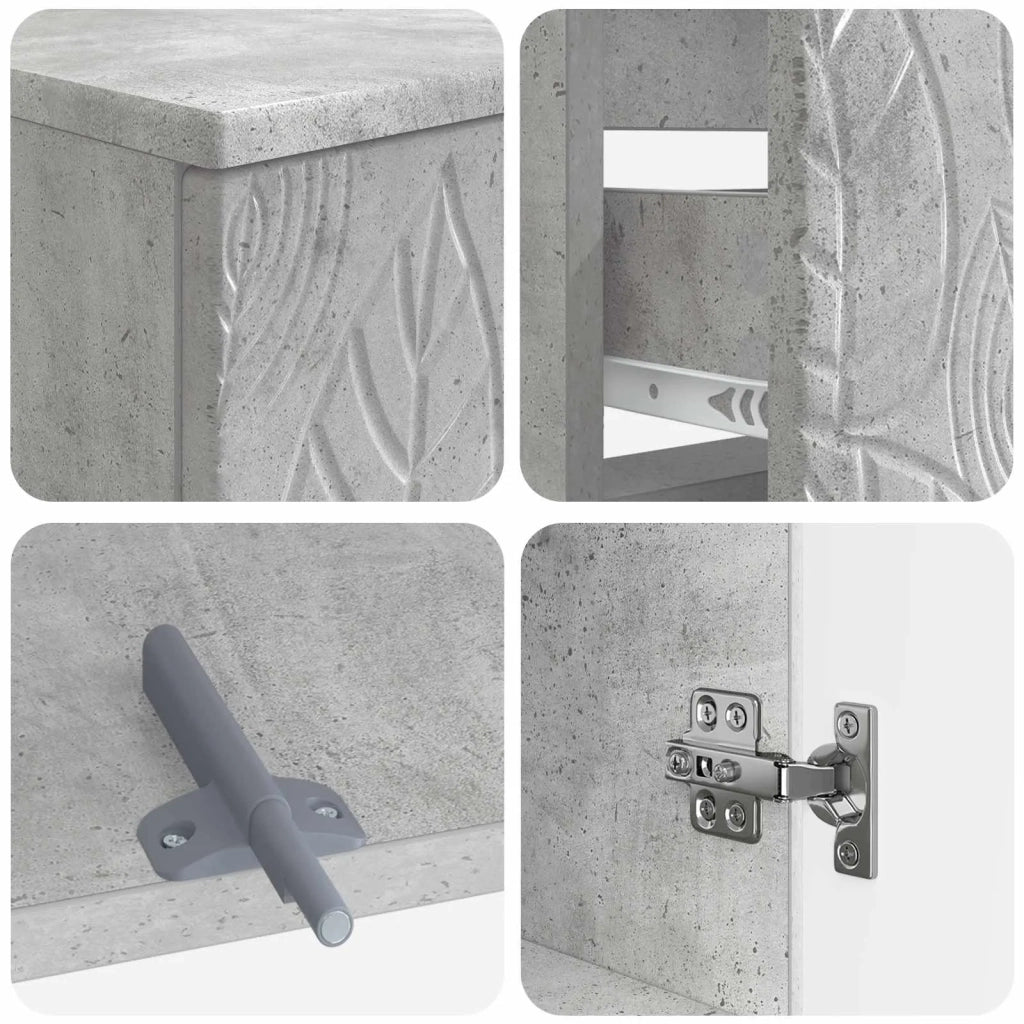 Set di Mobili da Bagno da 4 Pezzi DELFT Grigio Cemento 3417948