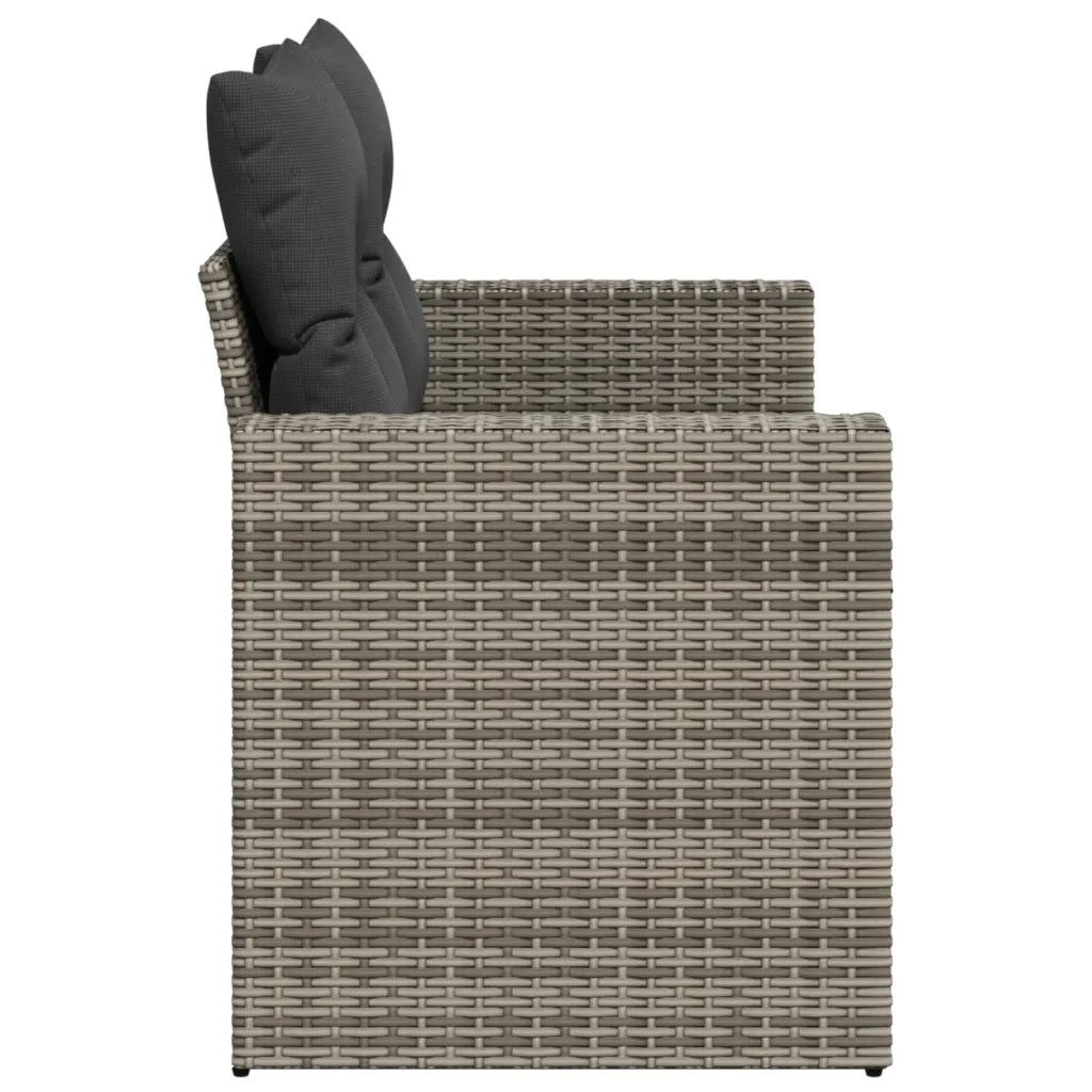 Divano da Giardino con Cuscini 2 Posti Grigio in Polyrattan 366122
