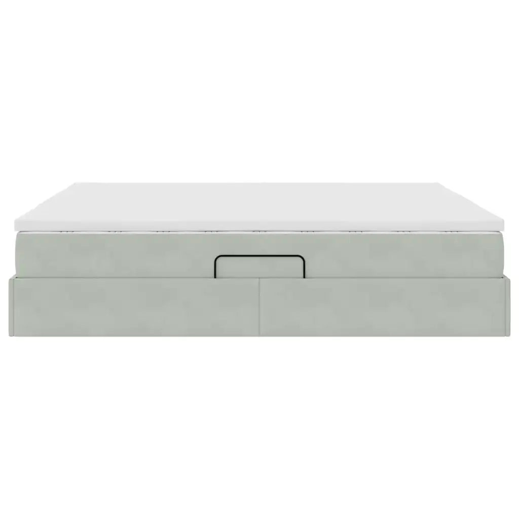 Letto con contenitore e materasso Grigio chiaro 160 x 200 cm 3370311