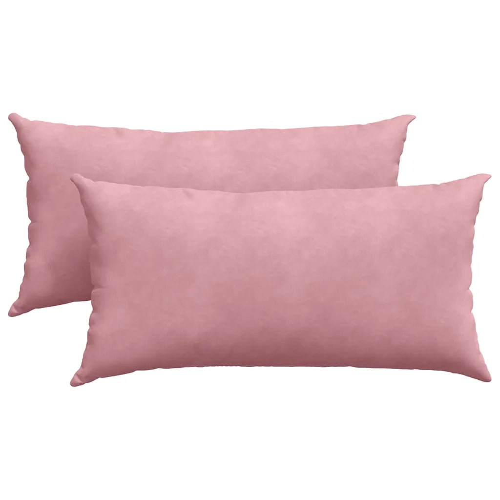 Cuscini da Divano 2 pz-Set di 2 Cuscini per Sofa Rosa 80 x 40 cm Tessuto in Cords