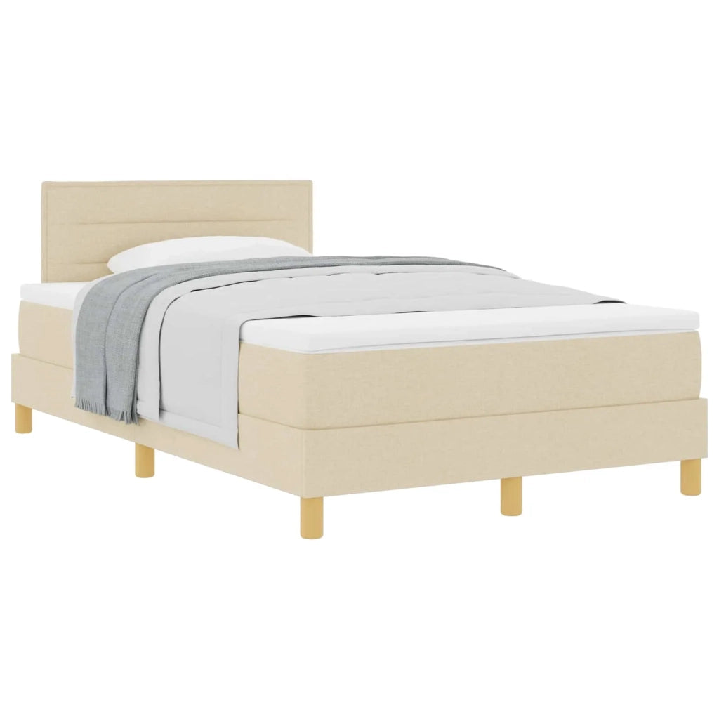 Letto a molle con cuscino Crema 120 x 200 cm Tessuto 3338837