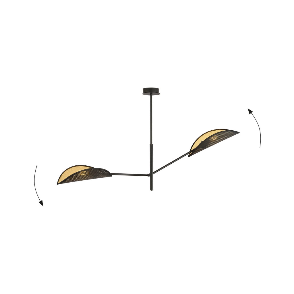 Emibig Plafoniera VENE 2 nero/oro metallo 2xE14 102 cm