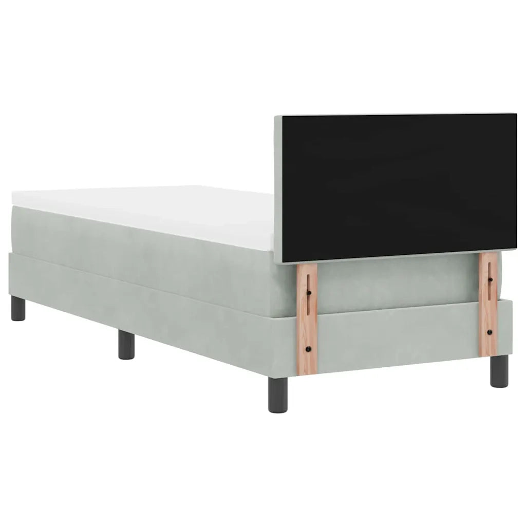 Letto a molle con materasso Grigio chiaro 80 x 200 cm Velluto 3339200
