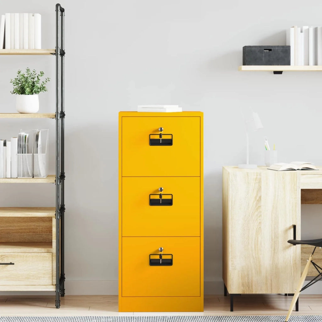 Armadio per File Geometrico Giallo senape 45,5 x 42 x 106,5 cm 891619