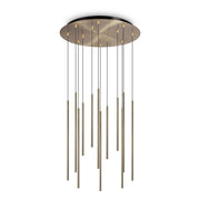 Lampada Da Terra Look 12 Luci Led Integrato Ottone