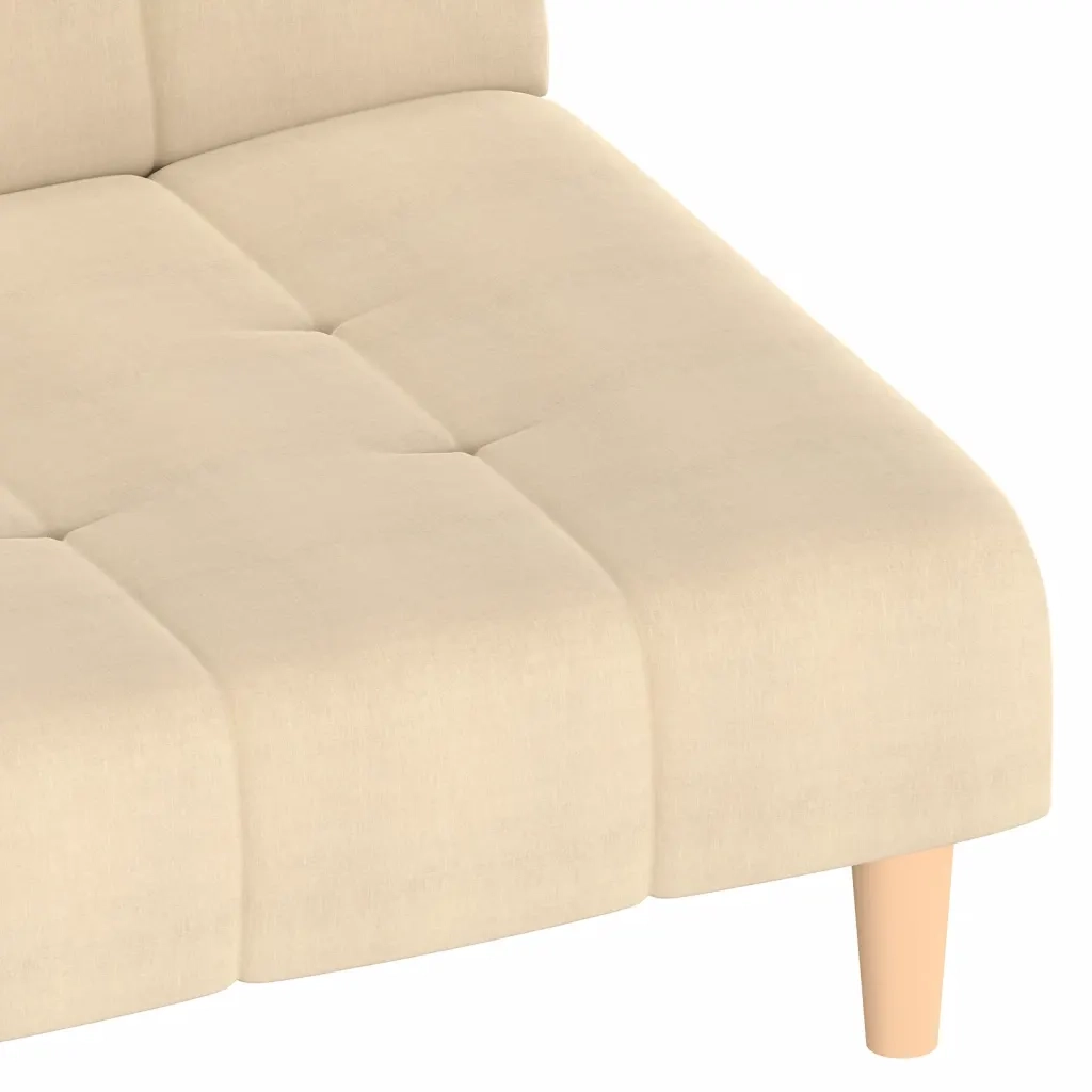 Divano letto | Sof¨¤ letto | Letto singolo a 2 Posti Crema in Tessuto