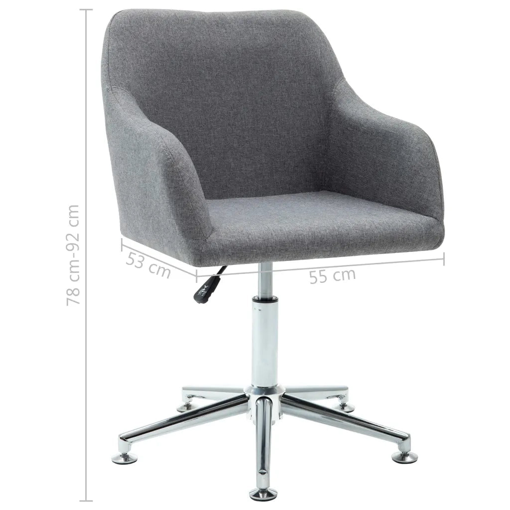 Sedia da Ufficio Girevole Grigio Chiaro in Tessuto 278505