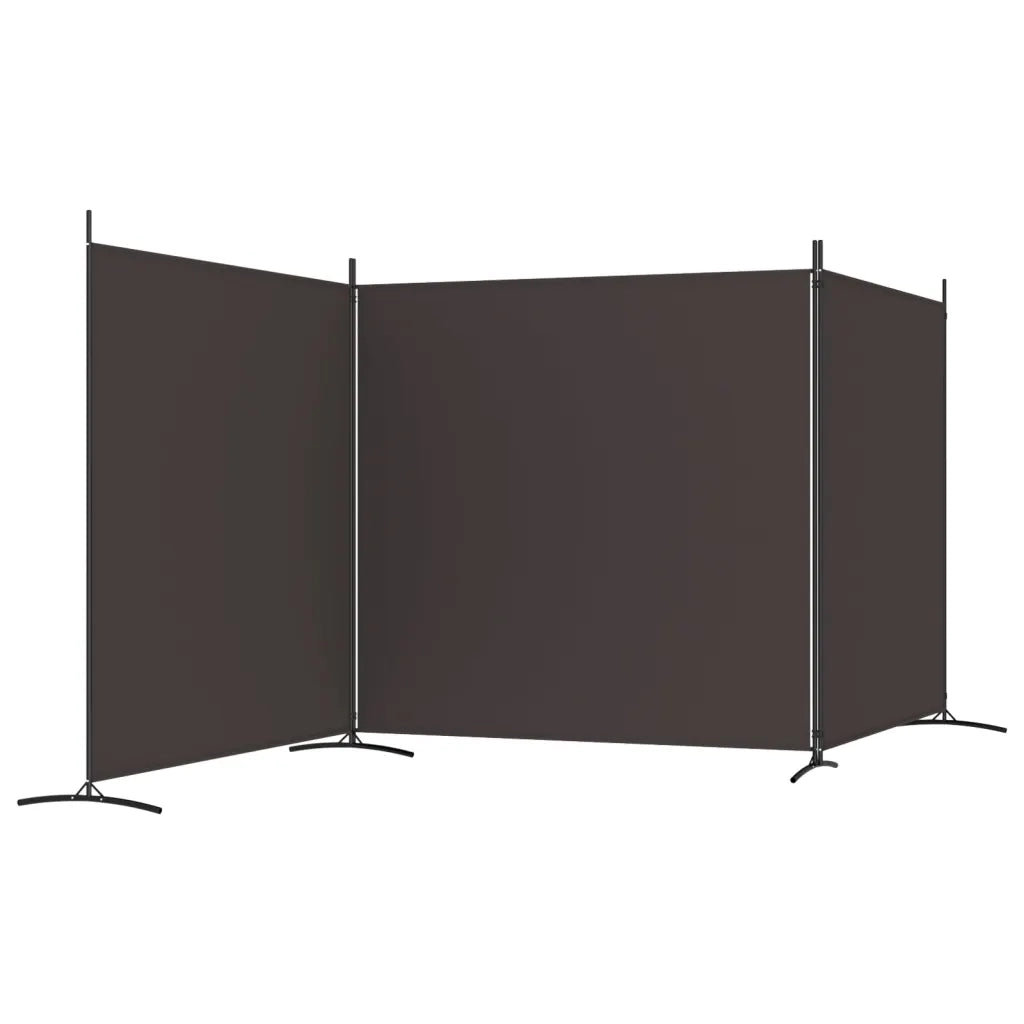 Divisorio Ambienti | Divider per stanze | Paravento a 3 Pannelli Marrone 525x180 cm in Tessuto