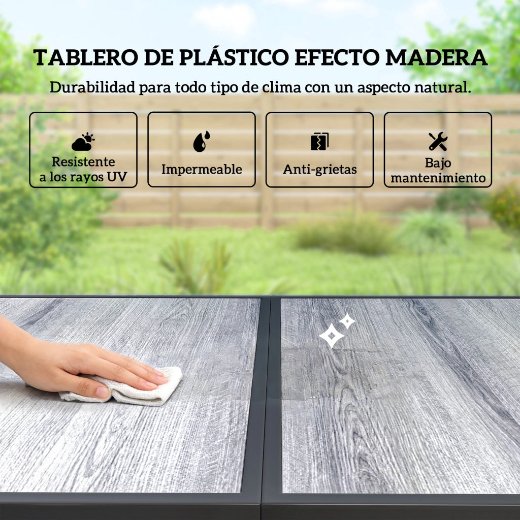 Set Tavolo e Sedie da Giardino ¨C Minimal ¨C Nero 6 Pezzi