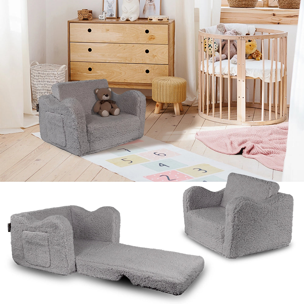 Vicco Poltrone per bambini Grigio 60 x 36 cm Pieghevole
