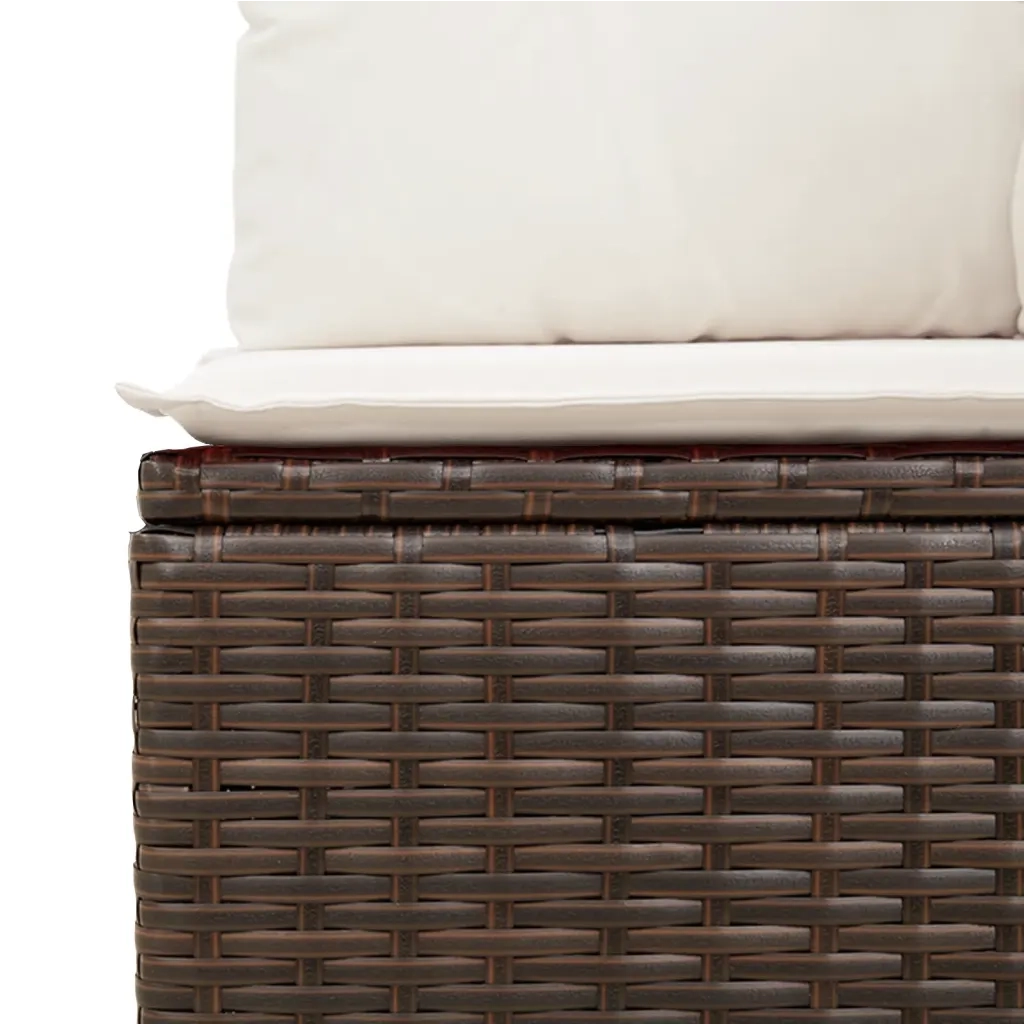 Set Divani da Giardino 7 pz con Cuscini Marrone in Polyrattan 3267943