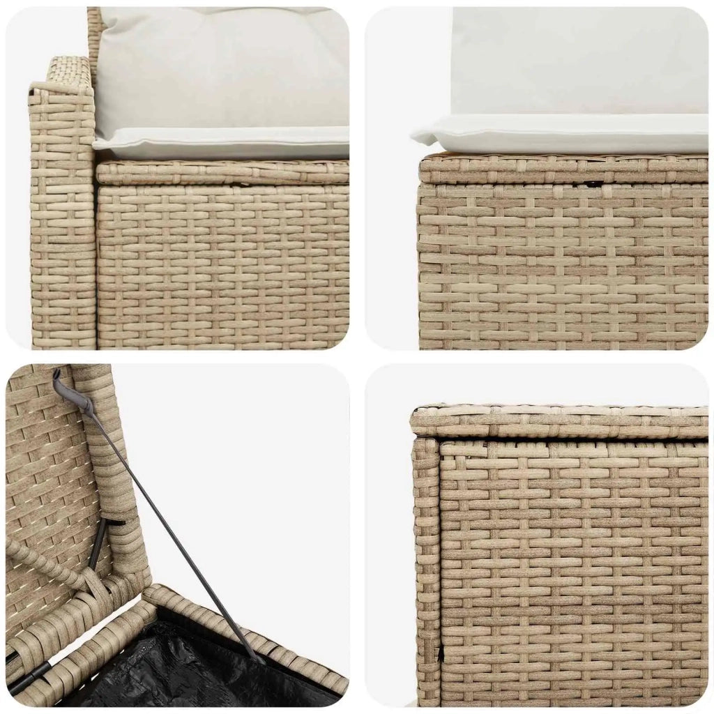 Set di divani 5 pz Beige e Bianco Crema 3447824