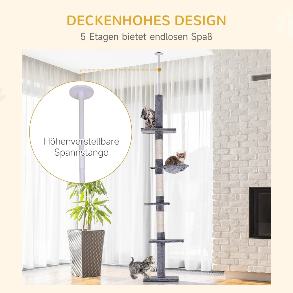 Albero tiragraffi per gatti ¨C Minimal ¨C Grigio 230-260 cm