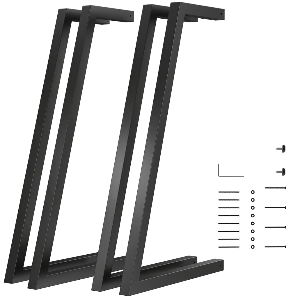 Gambe per Tavolo Quadrate Industriali Regolabili ¨C Minimal ¨C Nero 43x3x72 cm