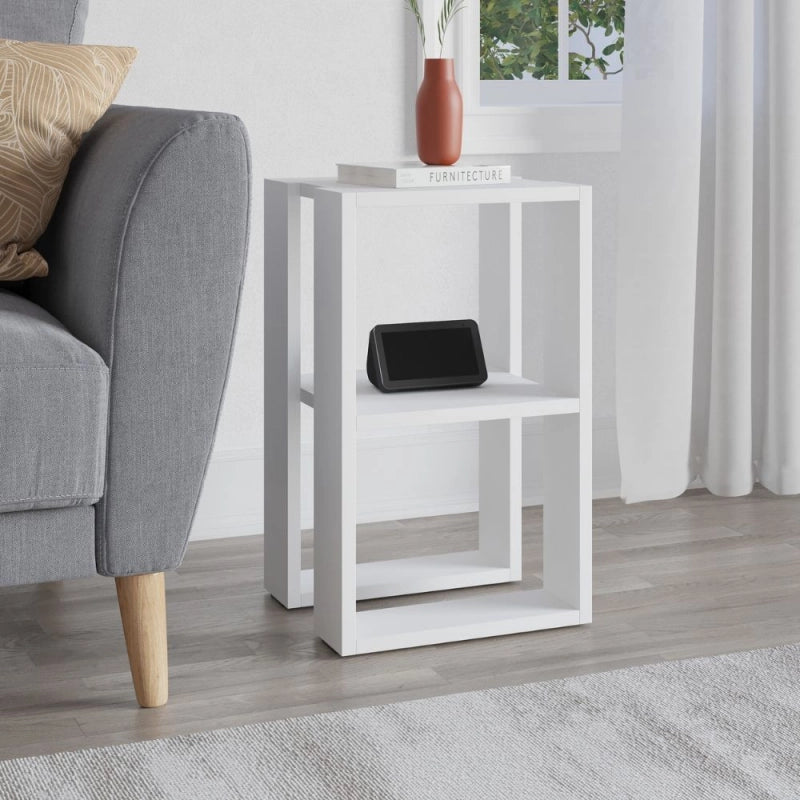Tavolino comodino Lonie colore bianco