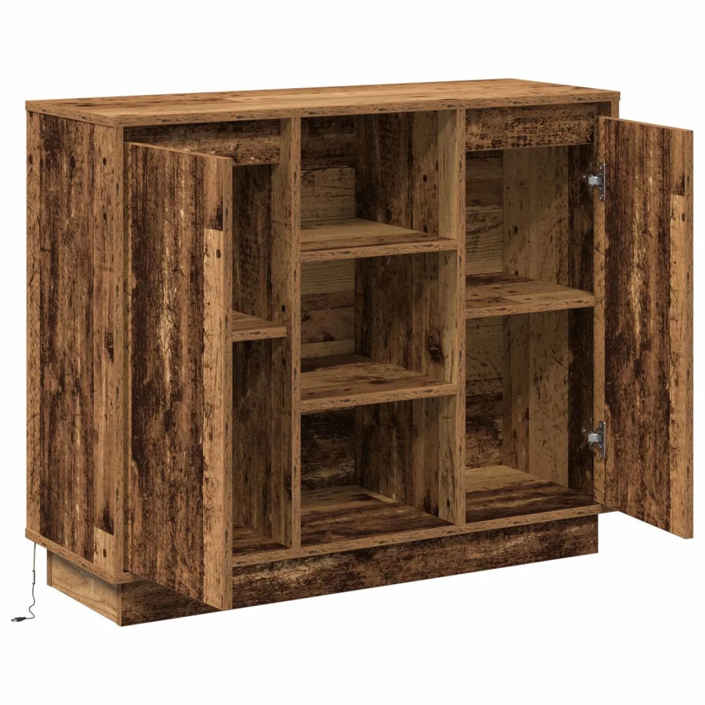 Madia LED Legno vecchio 90 x 32 x 75 cm Legno multistrato 869688