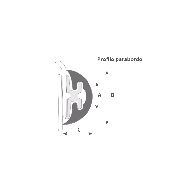 PROFILO RADIAL MM. 40 BIANCO MT.16