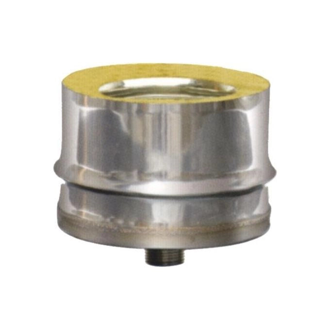 MARAL Tappo inox Maral scarico condensa 8-13 DP Acciaio inox Aisi 316L-V2 parete interna Acciaio inox Aisi 304 parete esterna Finitura lucida Doppia parete Isolante coppella in lana di roccia 25 mm colore Acciaio