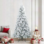Albero di Natale Artificiale Snodato Foderato di Neve Bianco