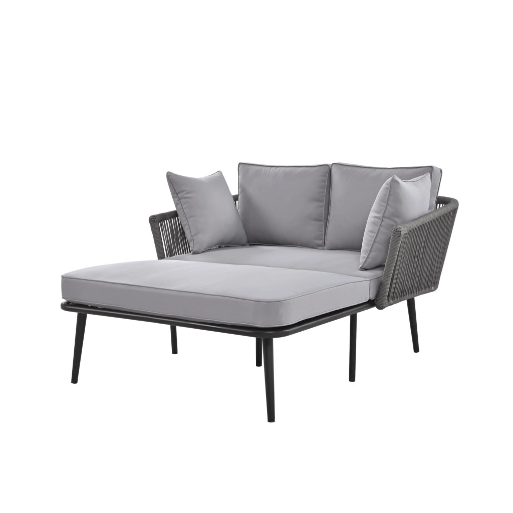 Canap¨¦ de jardin avec 2 coussins et 2 coussins salon de soleil ext¨¦rieur salon de jardin ensemble de meubles de balcon mobilier de salon mobilier de jardin coussins amovibles et lavables gris