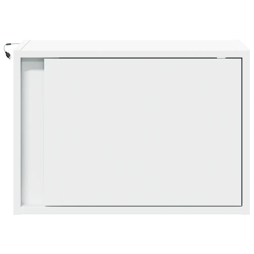 Comodino a Parete con Luci LED Bianco 852089