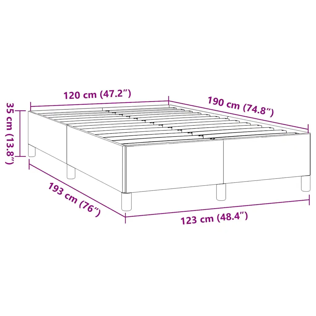 Letto matrimoniale | Letto per adulti | Giroletto senza Materasso Tortora 120x190 cm Tessuto