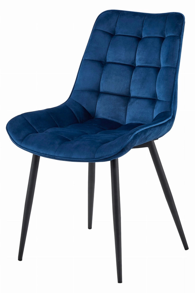 Sedia VALORA BERA - Velluto blu navy con gambe nere