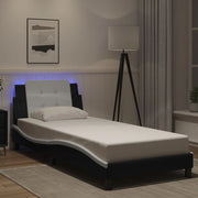 Giroletto con LED senza Materasso Zadar Nero e Bianco 100x200 cm