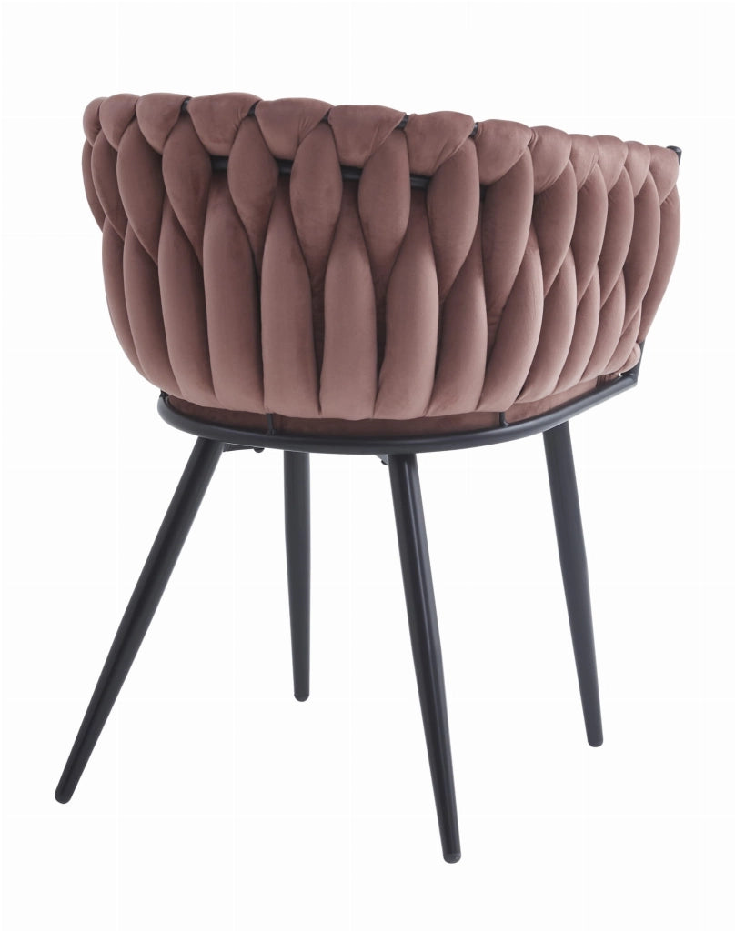 Sedia Valora MAYAN in velluto rosa scuro con gambe nere x2