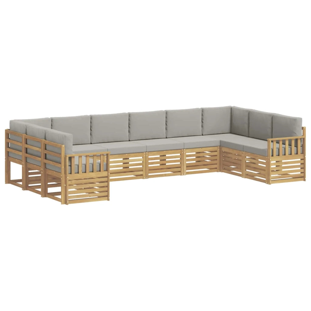 Set di divani da esterno 7 pcs Bianco e Grigio Chiaro 3392576