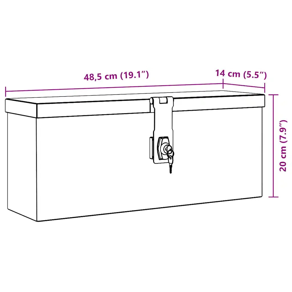 Cassetta in Alluminio 48,5x14x20 cm Argento cod mxl 13032