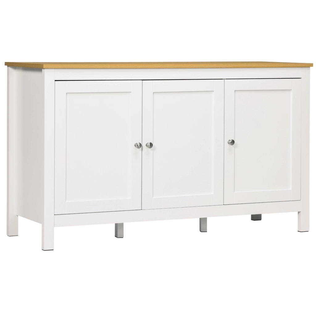 Armadio con 2 Ante e Ripiani Regolabili ¨C Minimal ¨C Bianco e Legno 120x40x70