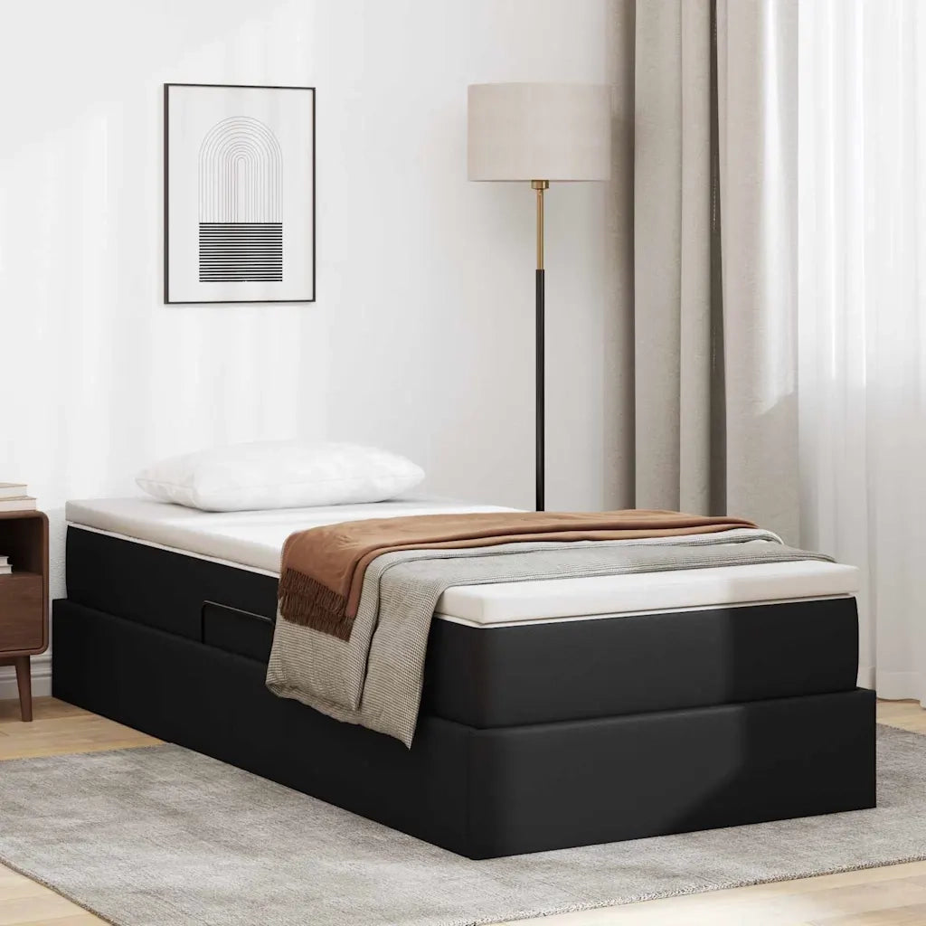 Letto con contenitore e materasso Nero 90 x 200 cm 3370146