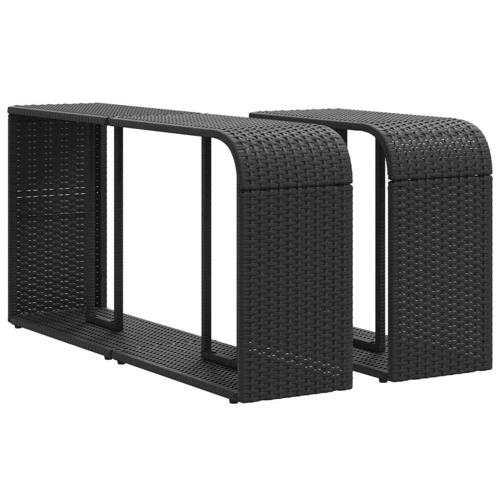 Set Divani da Giardino 11 pz con Cuscini in Polyrattan Nero 3228916