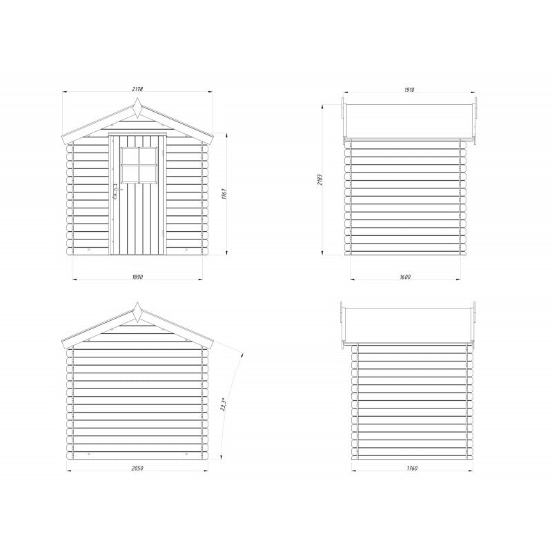Casetta in legno impregnato 206x176 cm pareti 19 mm  Esterni da Vivere Paola