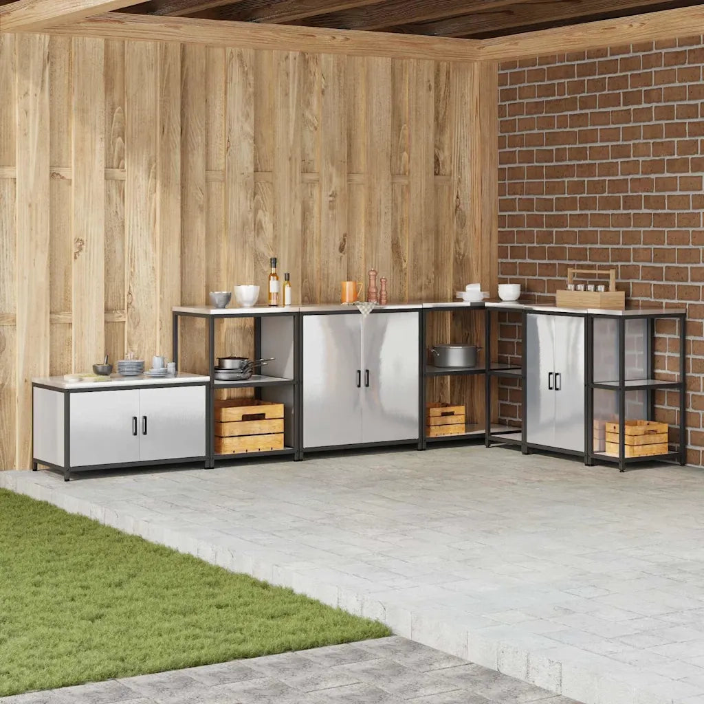 Stoccaggio in cucina con porta Argento 60 x 50 x 92 cm Acciaio