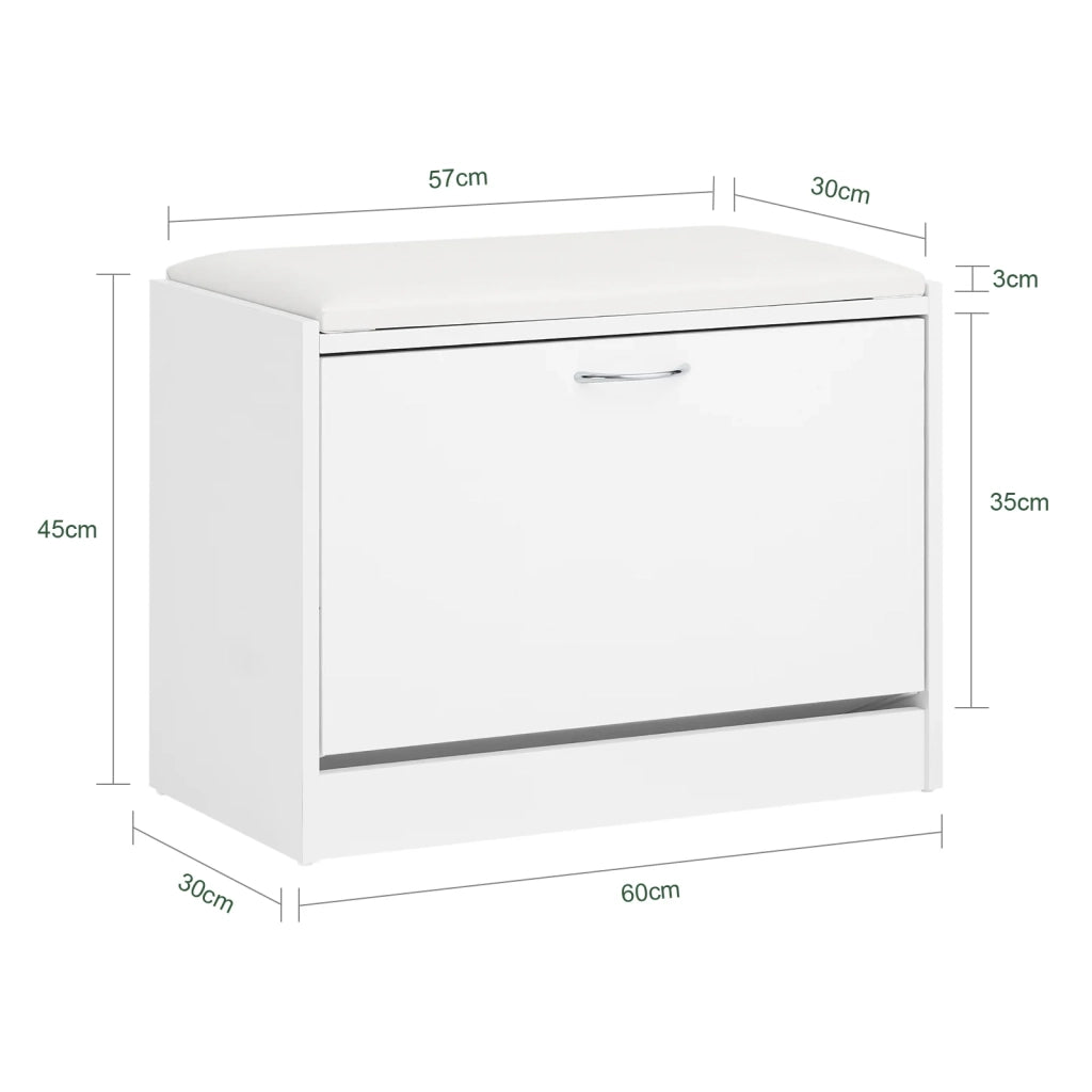 Scarpiera Panca Scarpiera Portascarpe Con Seduta Bianco Profondità30cm FSR16-W