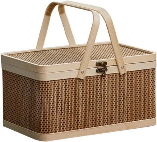 Borsa picnic in bambù - ecosostenibile - 30 x 20 x 16 cm