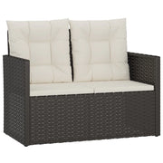 Panchina da Giardino | Panca da Giardino con Cuscini Nera 105 cm in Polyrattan