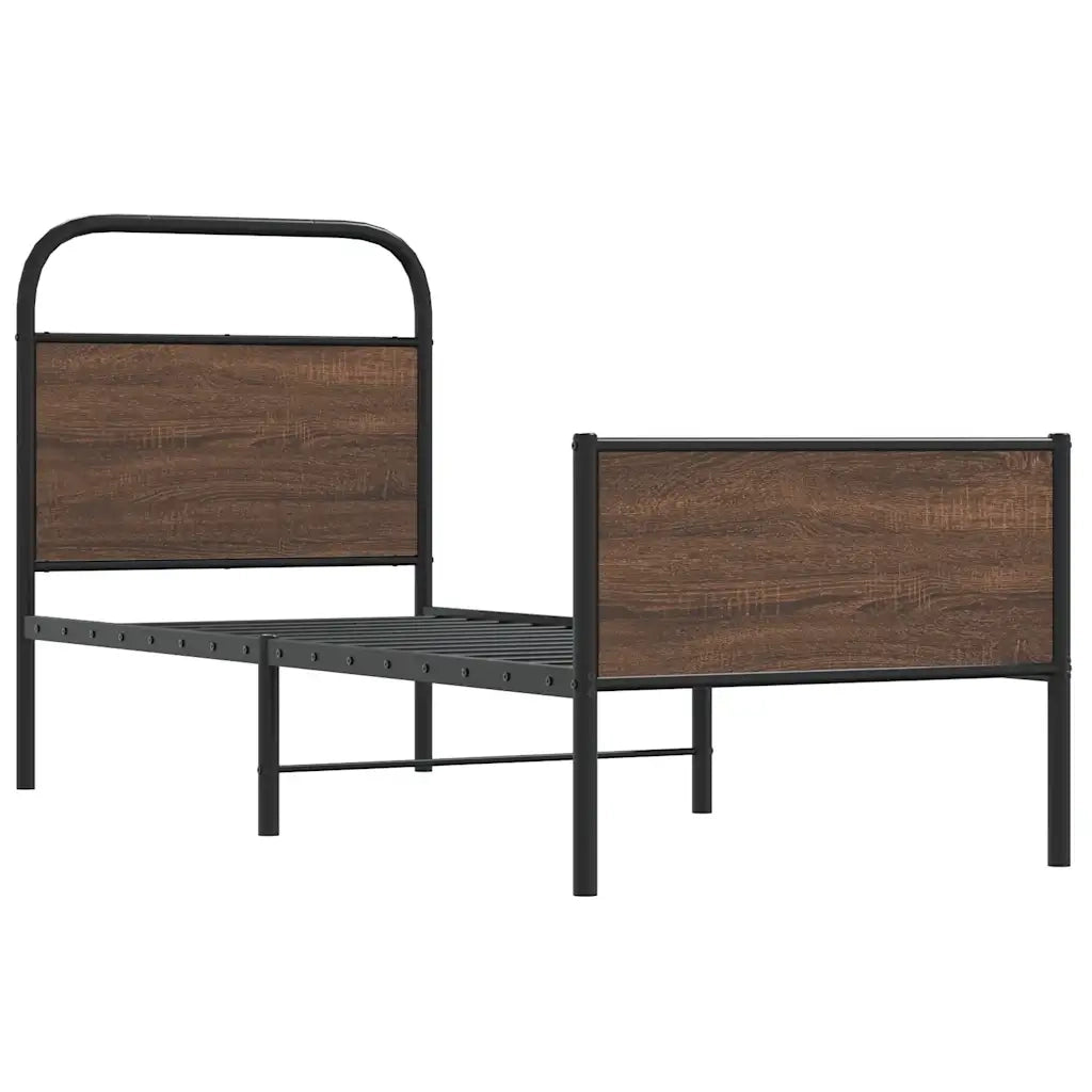 Giroletto senza Materasso-Struttura Letto Rovere Marrone 80x200cm in Truciolato 955326