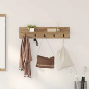 vidaXL Appendiabiti a muro rovere artigianale 80 x 10.5 x 18 cm