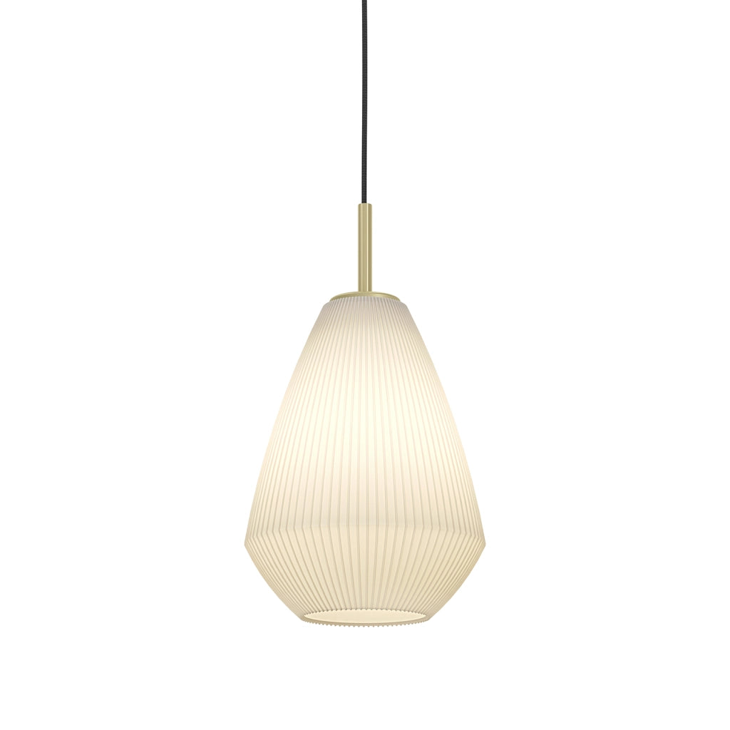 Sospensione Moderna Caprarola Acciaio Ottone Spazzolato Vetro 1 Luce E27