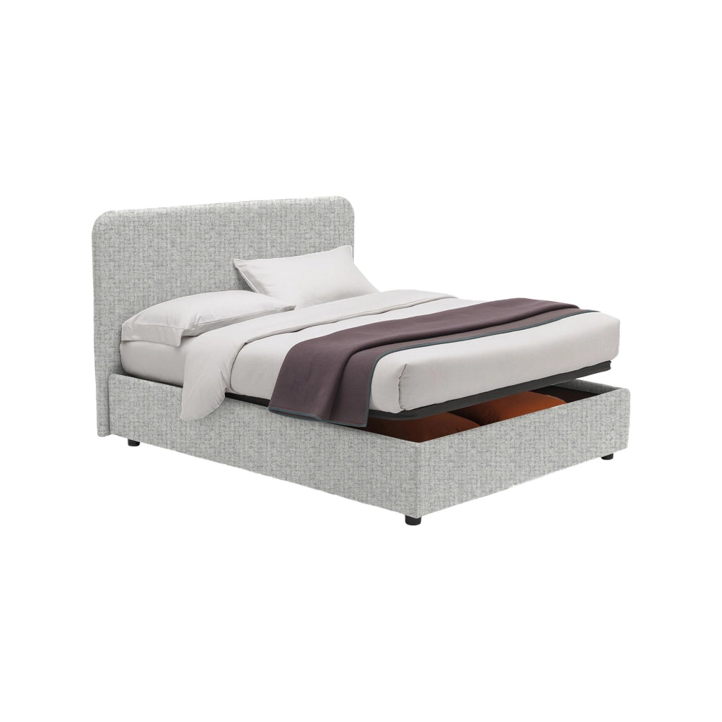 Poole, Letto Piazza e Mezza Sfoderabile Made in Italy, Grigio Chiaro