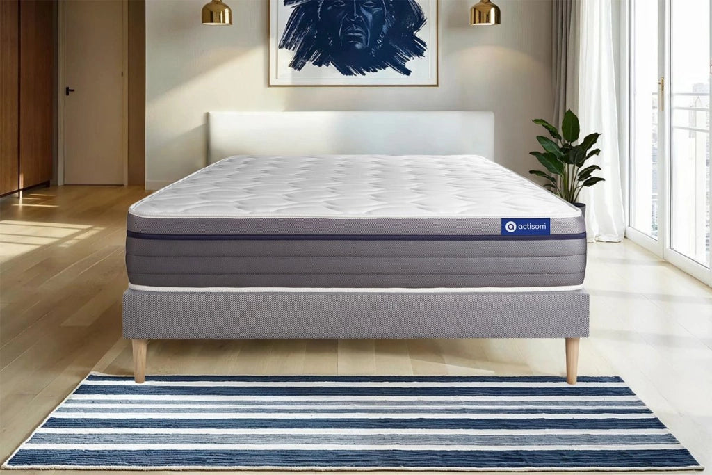 Kit rete e materasso matrimoniale Actiflex zen 160x210cm - Spessore : 26cm - Molle insacchettate e memory foam - Bilanciato -